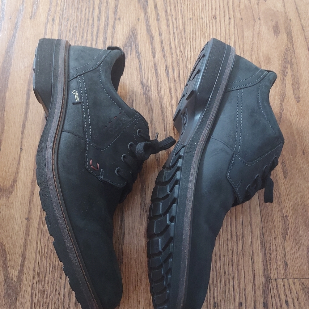 Ecco Turn Black Nubuck Leather Lace-Up Oxford Derby Casual Dress Shoes 10 44